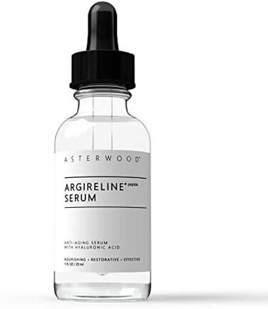 ASTERWOOD Argireline Serum 30% with Organic Hyaluronic Acid 20% 1 oz - Anti Wrinkle, Anti Aging - Genuine Liptec Argireline - Skin Relaxer - Naturals - 1 Ounce Glass Bottle