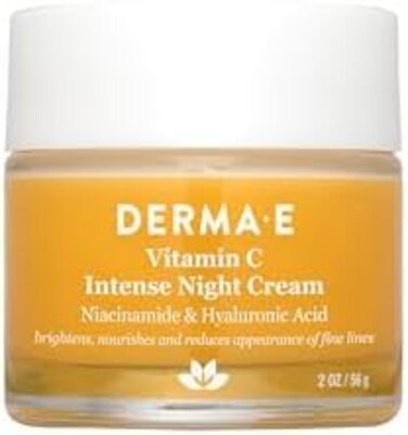 Derma E Vitamin C Intense Night Cream &ndash; Brightening And Hydrating Facial Skin Renewing Cream &ndash; Anti-Aging Overnight Facial Moisturizer 2 Oz