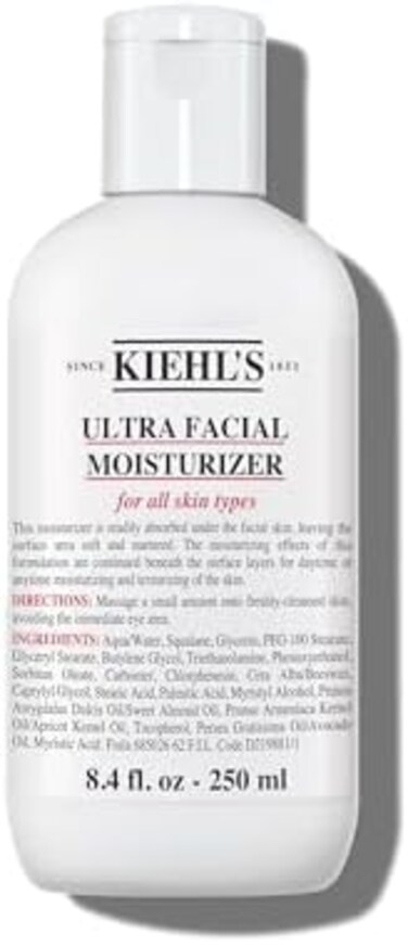 Kiehl's Ultra Facial Cream Moisturiser - Provides Up to 72-Hour Hydration, *Instrumental Test, 29 Subjects, for All Skin Types, 250Ml