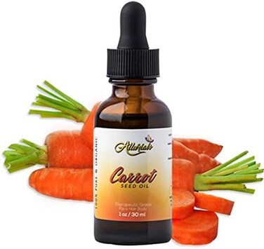 Allurials Organic Carrot Seed Oil: 100 Percent Pure, Unrefined, Cold Pressed Daucus Carota Oils - Natural Therapeutic Grade Carrots Moisturiser Serum for Skin and Face Treatment and Hair Growth - 30ml