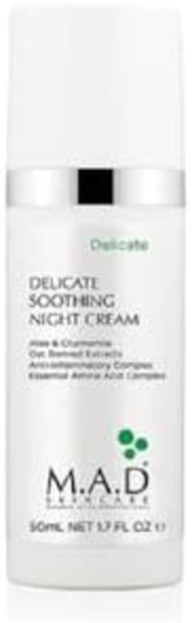 M.A.D Skincare Delicate Soothing Night Cream - For Sensitive Skin 1.7 oz.