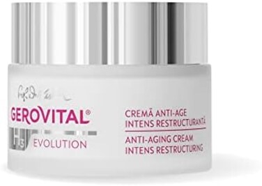 Gerovital H3 EVOLUTION, Anti-Aging Cream Intensive Restructuring With Superoxide Dismutase (The Anti-Aging Super Enzyme) 45+ (1.69 FL.OZ)
