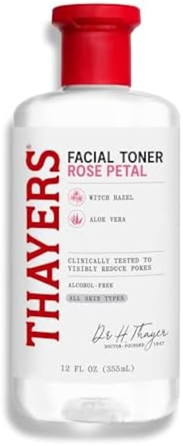 Thayers Alcohol-Free Witch Hazel Facial Toner With Aloe Vera Formula, Rose Petal, 12 Fl Oz
