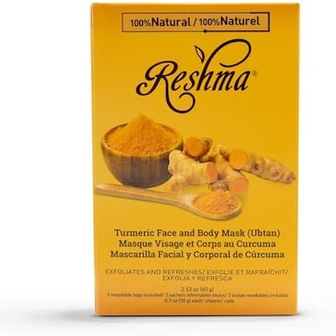 Reshma Beauty Turmeric Face Mask (Ubtan)   All Natural Ingredients - Barley Seed, Gram Seed, Turmeric, and Sandalwood   Brightening and Hydrating Mask   Haldi Ceremony Powder   (Pack of 1), 2.12 oz