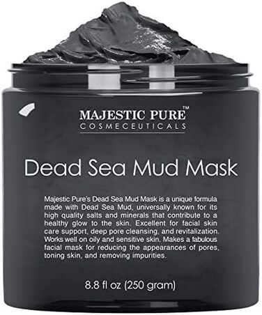 Majestic Pure Dead Sea Mud Mask for Face and Body - Gentle Facial Mask and Pore Minimizer for Men and Women - 8.8 fl. Oz