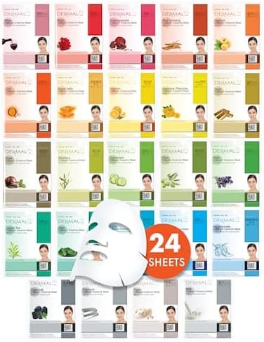 DERMAL Collagen Essence Facial Mask Sheet - Pack of 24
