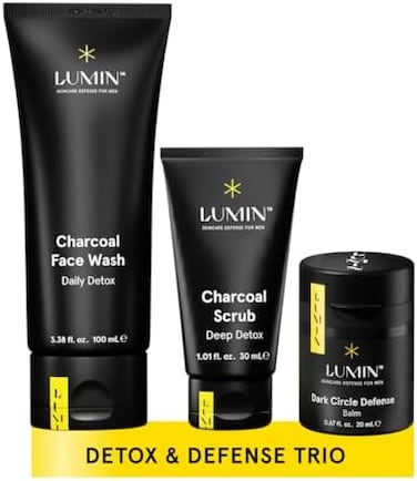 Lumin Skin Care Set Routine for Men - Boss Trio - Men's Facial Care Kit, Men's Skincare Routine Banish Dark Circles, Puffiness, Clogged Pores - 2 Month Supply