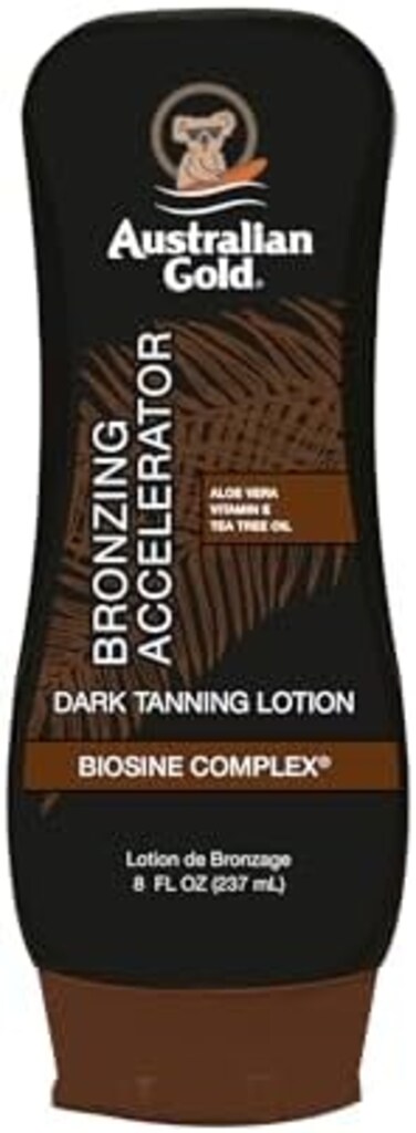 استراليان جولد لوشن دارك تانينغ اكسيليريتور مع برونزر، 8 اونصة