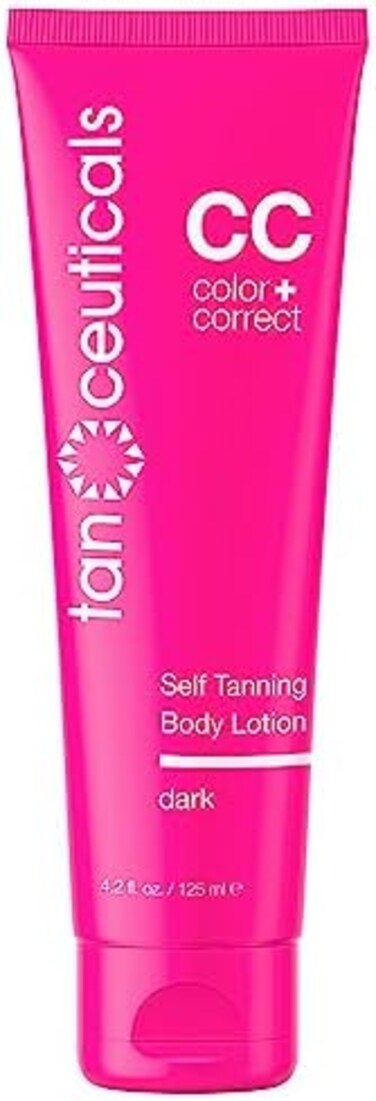 Tanceuticals Self Tanner - CC Self Tanning Lotion for Body Gives Natural, Long Lasting Sunless Tan - Fresh Coconut Scent and Full of Healthy Cosmeceuticals - Easy to Apply - Dark 120ml