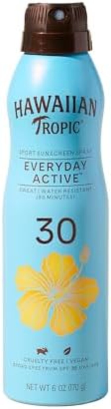 Hawaiian Tropic Sunscreen Island Sport Broad Spectrum Sun Care Sunscreen Spray - SPF 30, 6 Ounce