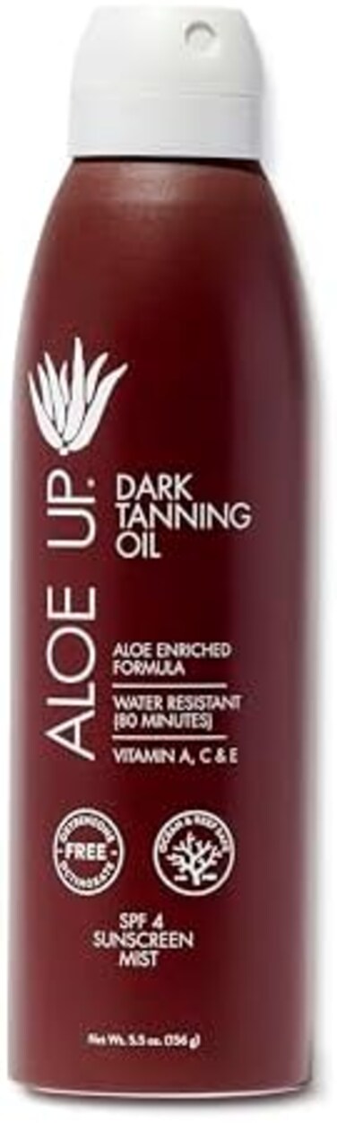 Aloe Up Sun &amp; Skin Care Products SPF 4 Dark Tanning Oil Continuous Spray