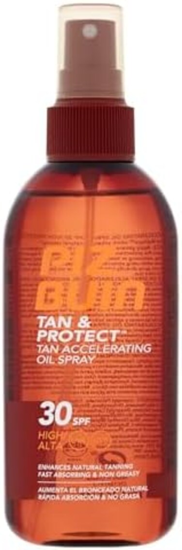 مستحضر تسمير البشرة وحمايته من PIZ BUIN - بخاخ زيت تسريع التسمير بعامل وقاية من أشعة الشمس 30 - 150 مل (قد تختلف التعبئة)