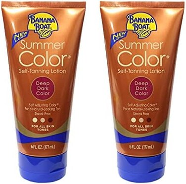 بانانا بوت لوشن تسمير ذاتي من سمر كولور، لون داكن داكن، 6 اونصة سائلة لكل عبوة (عبوة من قطعتين)