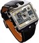 ShoppeWatch Mens Referee Sports Watch Big Square Face LED Dual Time Analog Digital Light Up Dial Stopwatch Leather Band Reloj Deportivo para Hombre Cronometros Wacht