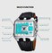 ShoppeWatch Mens Referee Sports Watch Big Square Face LED Dual Time Analog Digital Light Up Dial Stopwatch Leather Band Reloj Deportivo para Hombre Cronometros Wacht