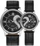 DREAMING Q&amp;P Fq-102 Stainless Steel Romantic Pair His and Hers Wrist Watches for Men Women Set of 2