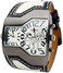 ShoppeWatch Unique Mens Watch Large Dial Dual Time Display   Quartz Movement Leather Band   Big Face Watch for Men   Oversize Dress Watch