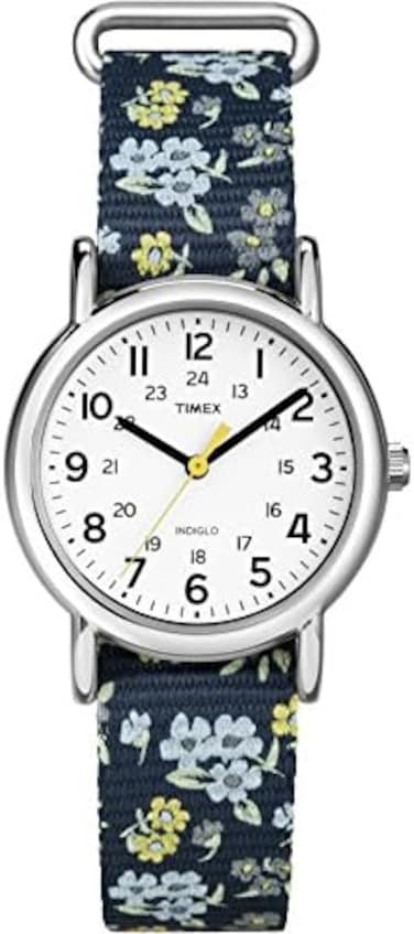 Timex Women's Weekender 31mm Watch, Blue Floral, N/A, Weekender 31mm
