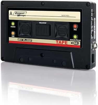 Reloop Tape - USB Tape Recorder with Retro Cassette Look, Black