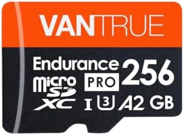 Vantrue 256GB microSD UHS-I U3 V30 Class 10 4K UHD Video High Speed Transfer Monitoring SD Card with Adapter for Dash Cams, Body Cams, Action Camera, Surveillance &amp; Security Cams