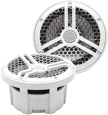 سكار اوديو مكبر صوت محوري SK65M 6.5 انش ثنائي الاتجاه بنطاق كامل 320 واط، زوج (ابيض)