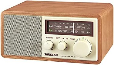سانجين خزانة خشبية WR-11 ايه ام / اف ام انالوج وراديو خشبي