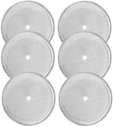 TKMOS 6 Packs French Press Replacement Filters Mesh Screen 4 Inch Stainless Steel Mesh Replacements for 1000 ml / 34 oz / 8 cup French Press