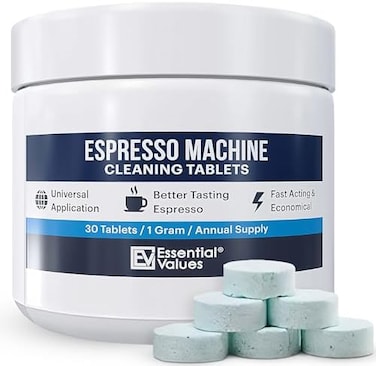 Essential Values Espresso Machine Cleaning Tablets For Jura, Breville and Miele, 30 Count