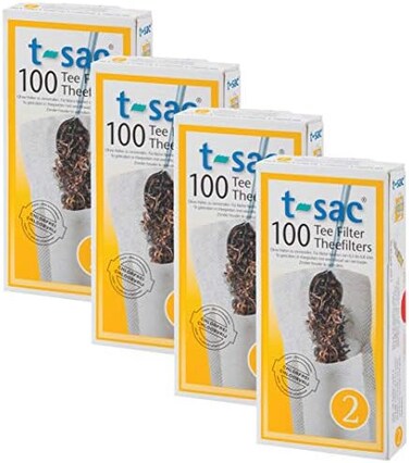 T-Sac Tea Filter Bags, Disposable Tea Infuser, Number 2-Size, 2 to 4-Cup Capacity, Set of 400