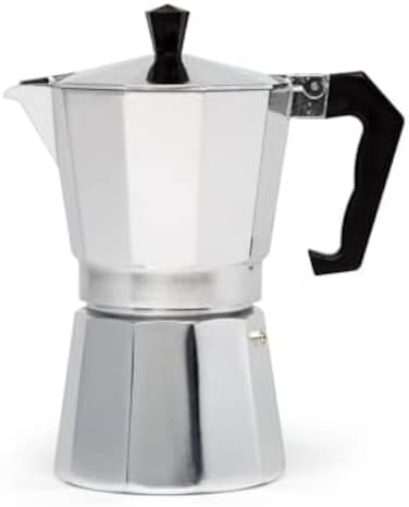 Primula Aluminum Espresso Maker - Aluminum - For Bold, Full Body Espresso &ndash; Easy to Use &ndash; Makes 1 Cup 6 Cups PES-3306