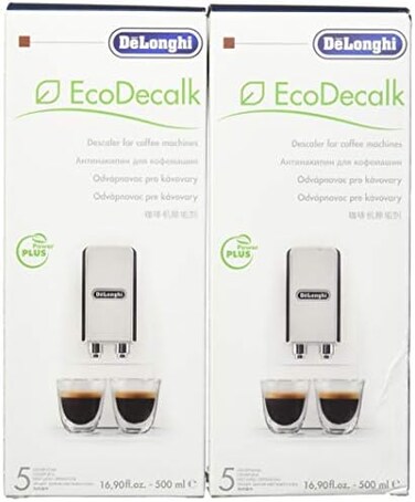 De'Longhi DeLonghi Eco Descaling Solution 5513291781 (Pack of 2), Set of 2, White