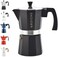 GROSCHE Milano Stovetop Espresso Maker Moka Pot 6 espresso Cup - 9.3 oz, Black - Cuban Coffee Maker Stove top coffee maker Moka Italian espresso greca coffee maker brewer percolator