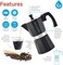 GROSCHE Milano Stovetop Espresso Maker Moka Pot 6 espresso Cup - 9.3 oz, Black - Cuban Coffee Maker Stove top coffee maker Moka Italian espresso greca coffee maker brewer percolator