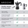 GROSCHE Milano Stovetop Espresso Maker Moka Pot 6 espresso Cup - 9.3 oz, Black - Cuban Coffee Maker Stove top coffee maker Moka Italian espresso greca coffee maker brewer percolator