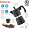 GROSCHE Milano Stovetop Espresso Maker Moka Pot 3 espresso Cup - 5 oz, Black - Cuban Coffee Maker Stove top coffee maker Moka Italian espresso greca coffee maker brewer percolator