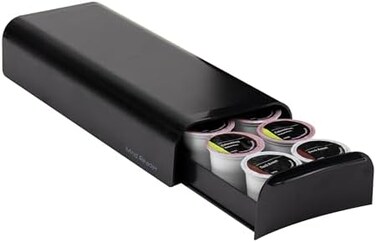 Mind Reader Single Serve Coffee Pod Organizer, 12-14 Coffee Pod Capacity, "L x 12.75"W x 2.25"H, Black