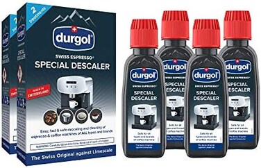 Durgol Swiss Espresso Machine Decalcifier/Descaler Solution,4 Count