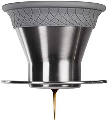 ESPRO Bloom Permanent Coffee Filter Stainless Steel Filter for Pour Over Coffee - Ready Coffee in 2 Minutes - Brushed Stainless Steel