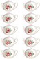 LINLINS Set of White Porcelain Ceramic with Flower Trim Teapot-Shaped Tea Bag Holder Tea Bag Coasters, Spoon Rests; Classic Tea Time Saucer Seasoning Dish Set (TYGZ)