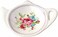 LINLINS Set of White Porcelain Ceramic with Flower Trim Teapot-Shaped Tea Bag Holder Tea Bag Coasters, Spoon Rests; Classic Tea Time Saucer Seasoning Dish Set (TYGZ)
