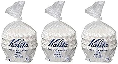 Kalita 3 X : Wave Series Wave Filter 185 (2-4 Persons) White. 300 Pieces (Japan Import)