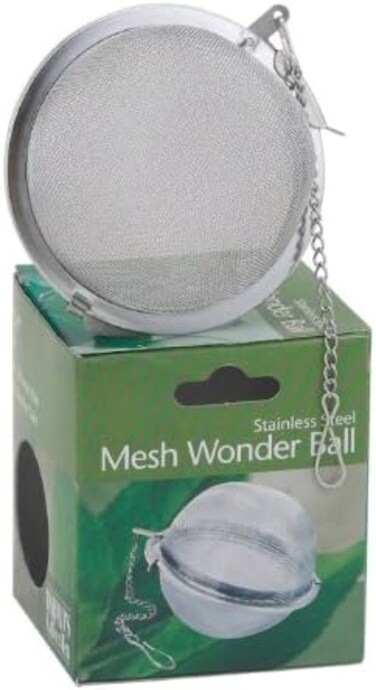 HIC Kitchen Loose Tea Leaf Strainer and Herbal Infuser, 18/8 Stainless Steel, Mesh Tea Ball, 3-Inch