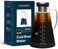 ovalware Airtight Cold Brew Iced Coffee Maker (&amp; Iced Tea Maker) with Spout &ndash; 1.5L/ 51oz RJ3 Brewing Glass Carafe with Removable Stainless Steel Filter