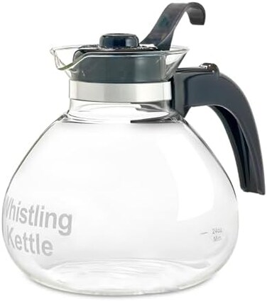 CAF&Eacute; BREW COLLECTION Unique 12-cup Stovetop Whistling Tea Kettle Has An Innovative Design - Designed To Resist Thermal Shock For Years Of Quality Use.
