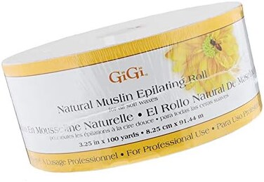 Gigi Natural Muslin Epilating Roll, 3.25 inch, 100 yard