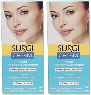 مزيل الشعر سوجراسي-كريم تركيبة لطيفة للغاية للوجه، أنابيب 30 مل (عبوة من 3 قطع)