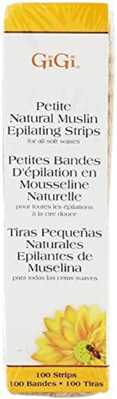Gigi Natural Muslin Epilating Strips, Petite, 100 Count
