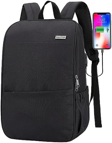 MAXTOP Deep Storage Laptop Backpack with USB Charging Port Water Resistant College Computer Bookbag 16 Inch Laptop
