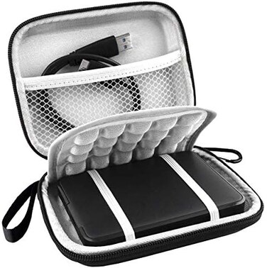 Lacdo EVA Shockproof Hard Drive Case for Western Digital WD My Passport Ultra WD Elements wd Gaming Drive Portable External Hard Drive 1TB 2TB 3TB 4TB 5TB USB 3.0 USB-C 2.5 inch HDD Travel Bag, Black