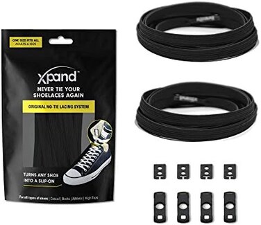 Xpand No Tie Shoelaces System with Elastic Laces - One Size Fits All Adult and Kids Shoes